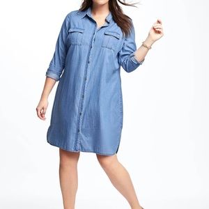 Old Navy Plus Denim Chambray Shirt Dress